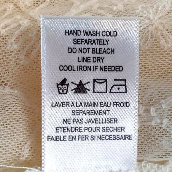 Ro & De Sheer Ivory Lace Mesh Embroidered Top - Picture 6 of 6